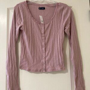 GAP Pink Long Sleeve Blouse